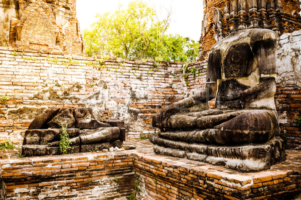 broken Buddha at Ayuttaya, Thailand Stock photo © leungchopan