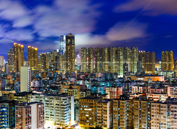 Residential district in Hong Kong at night Stock photo © leungchopan