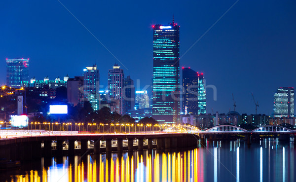 Сеул ночь воды город морем моста Сток-фото © leungchopan