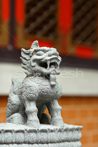 Chińczyk lew posąg tle podróży architektury Zdjęcia stock © leungchopan