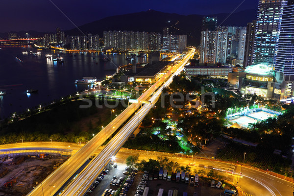 traffic in Hong Kong at night  Stock photo © leungchopan
