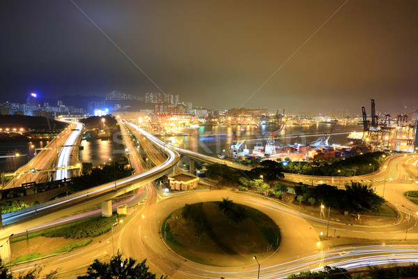 Cargo Terminal and highways of Hong Kong Stock photo © leungchopan