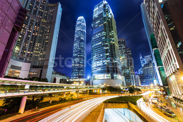 Stockfoto: Hong · Kong · City · Night · business · kantoor · gebouw · stad