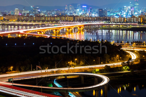 漢城 城市夜景 天空 水 城市 海 商業照片 © leungchopan