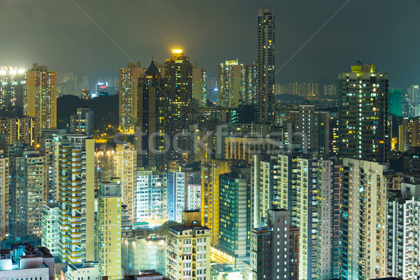 Stadsgezicht Hong Kong stad home nacht skyline Stockfoto © leungchopan