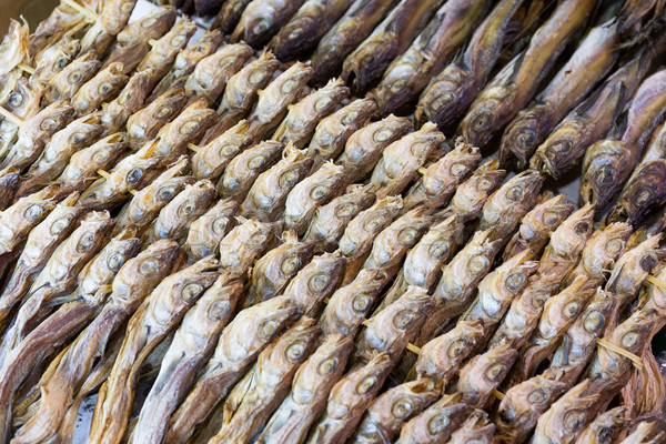 Secar salgado peixe textura mercado rei Foto stock © leungchopan