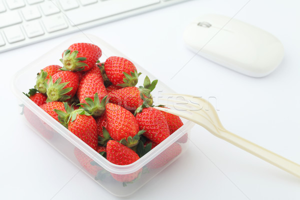 Healthy lunch box on office desk Stock photo © leungchopan