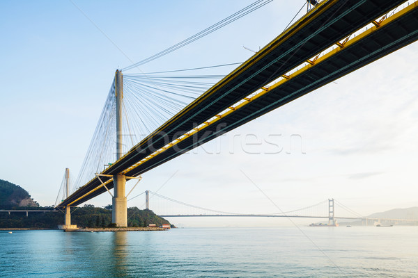 Hängebrücke Himmel Wasser Landschaft Meer Ozean Stock foto © leungchopan