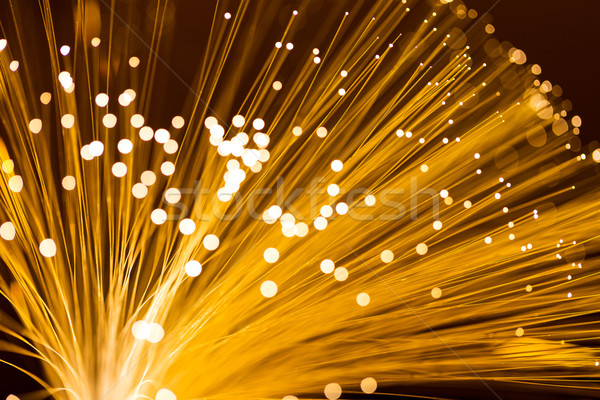 Optische vezel gouden kleur technologie achtergrond Stockfoto © leungchopan