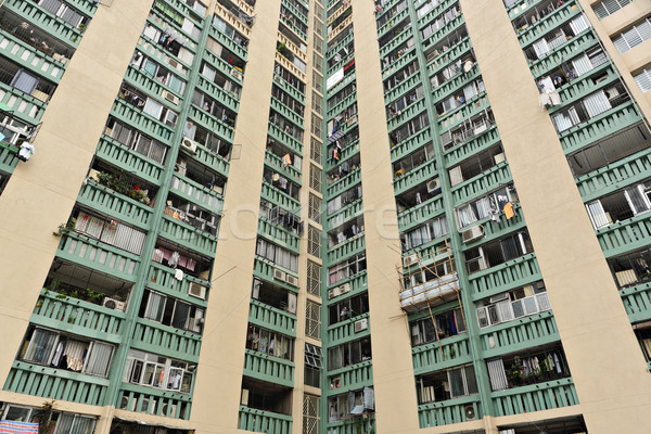 Hongkong publicznych obudowa domu tle okno Zdjęcia stock © leungchopan
