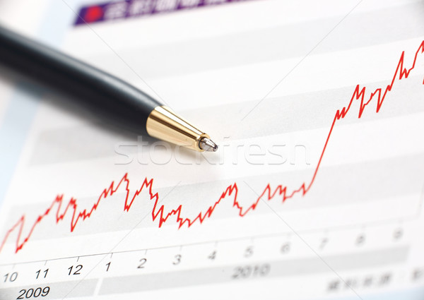Stockfoto: Voorraad · kantoor · schrijven · financieren · kleur · succes