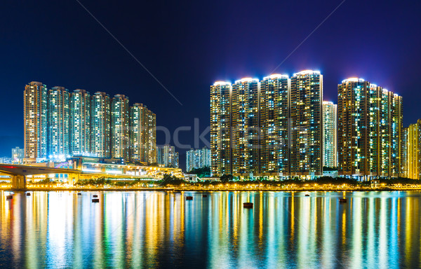 Hong Kong cityscape at night Stock photo © leungchopan