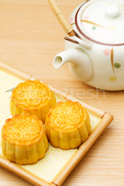 Mooncake and tea Stock photo © leungchopan