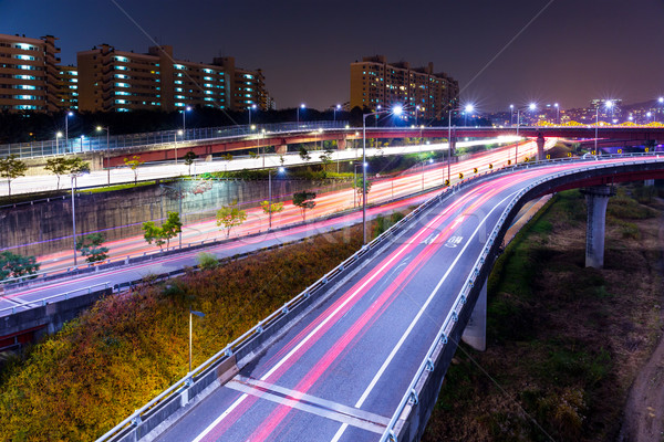 Autostrada Seoul notte auto natura luce Foto d'archivio © leungchopan