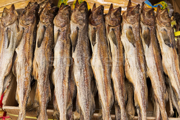 Száraz sós hal textúra piac király Stock fotó © leungchopan