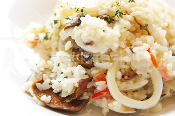 Reis Meeresfrüchte Essen asian weiß Pfeffer Stock foto © leungchopan