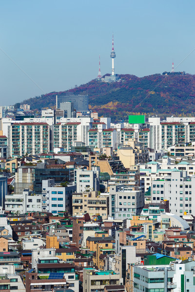 Seoul home montagna blu skyline Foto d'archivio © leungchopan