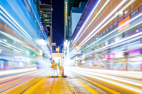 Traffico Hong Kong notte business strada costruzione Foto d'archivio © leungchopan