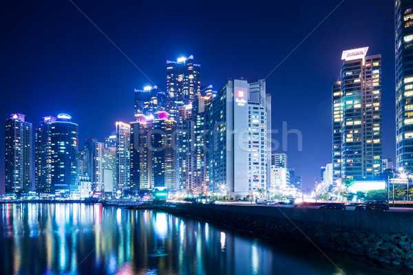 Busan city skyline at night Stock photo © leungchopan