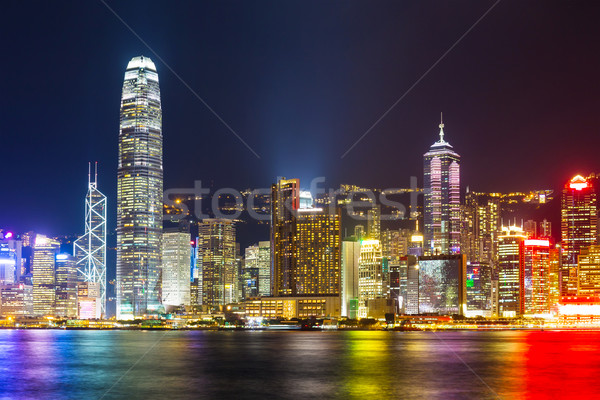 Hong Kong noite negócio escritório edifício luz Foto stock © leungchopan