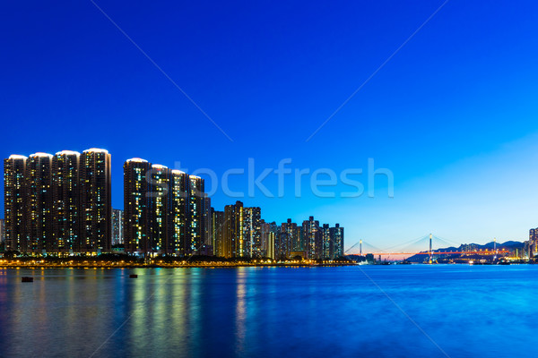 City in Hong Kong at night Stock photo © leungchopan