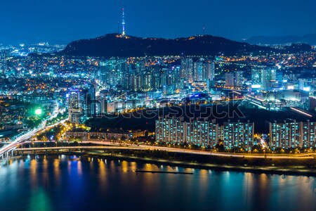 Seoul skyline fiume acqua città Foto d'archivio © leungchopan