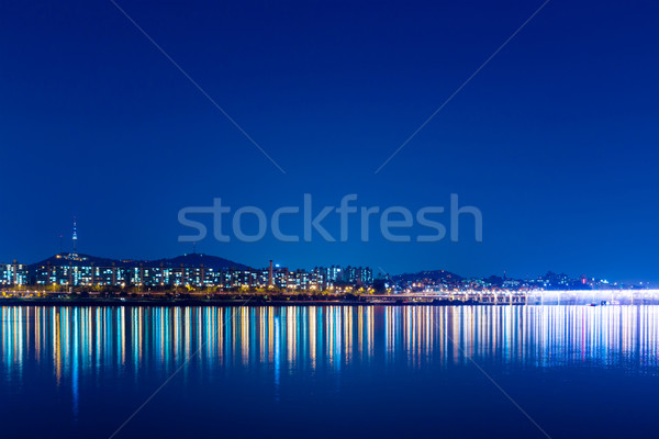 Seoul City and Han River Stock photo © leungchopan