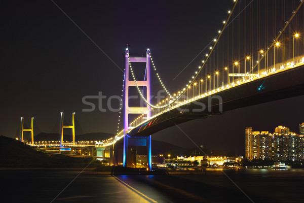 night scene of Tsing Ma bridge Stock photo © leungchopan