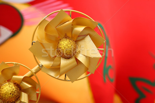 Año nuevo chino escena dorado molino de viento tigre pelota Foto stock © leungchopan