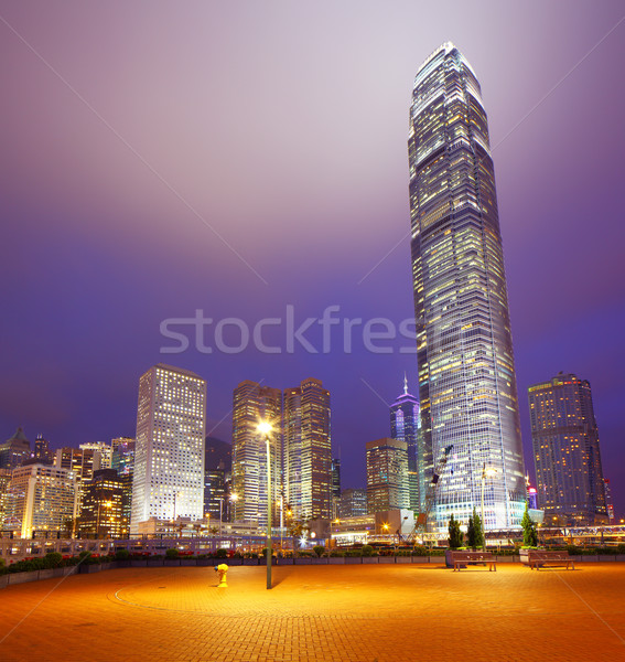 Hong Kong skyline at night Stock photo © leungchopan