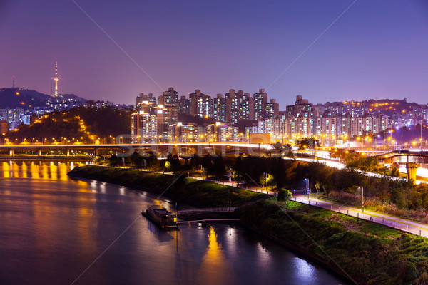 Stockfoto: Seoul · City · Night · weg · gebouw · landschap · zee