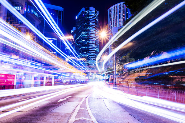 Stockfoto: Hong · Kong · stad · verkeer · parcours · hemel · gebouw