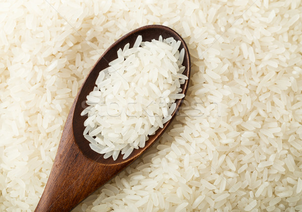 Stock photo: White rice on spoon