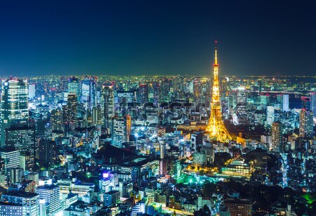 Stock foto: Tokyo · Skyline · Nacht · Stadt · Turm · Japan