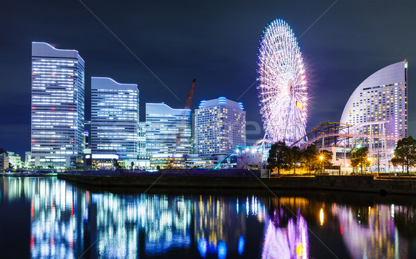 Yokohama skyline notte business costruzione città Foto d'archivio © leungchopan