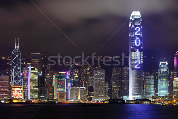 Gebäude zeigen 2012 Hongkong Business blau Stock foto © leungchopan