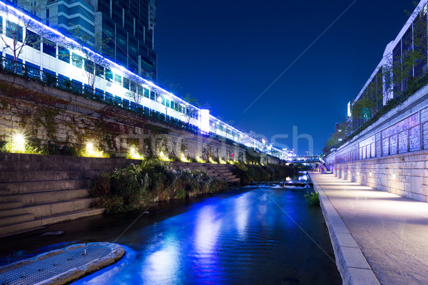 Stream Seoul water stad waterval asia Stockfoto © leungchopan