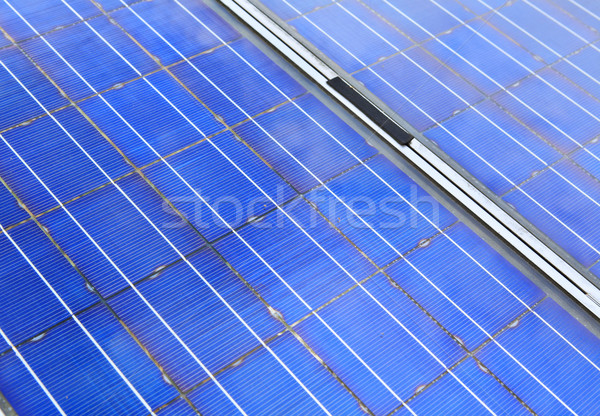 Stockfoto: Zonnepaneel · cel · Blauw · zwarte · energie · macht