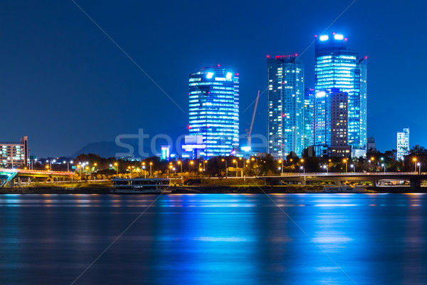 городского Cityscape Сеул ночь воды дороги Сток-фото © leungchopan