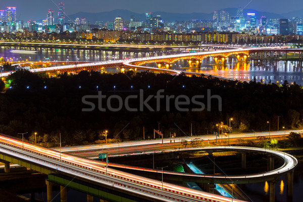 Foto d'archivio: Seoul · Night · City · cielo · acqua · città · mare