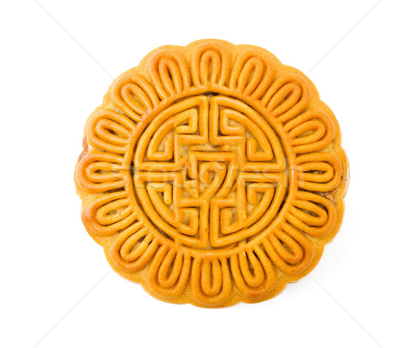 Single mooncake isolated on white Stock photo © leungchopan