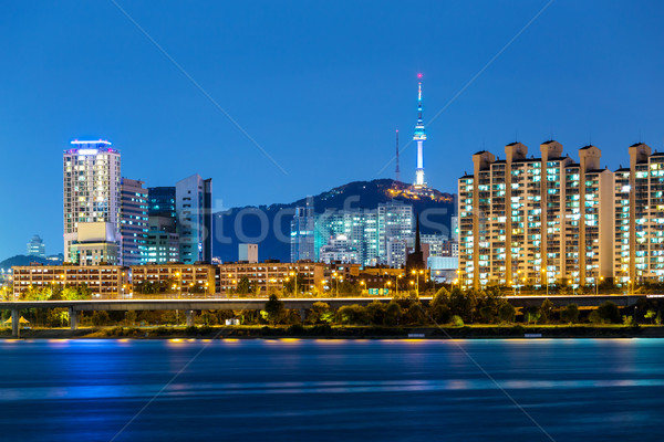 Сеул Cityscape Южная Корея здании горные городского Сток-фото © leungchopan