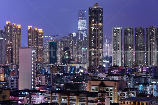 Hong Kong şehir şehir merkezinde gece iş ofis Stok fotoğraf © leungchopan