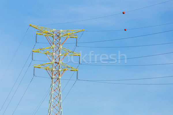 Poder distribuição torre cabo metal rede Foto stock © leungchopan