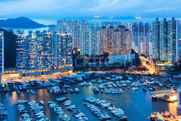 Aberdeen in Hong Kong at night Stock photo © leungchopan