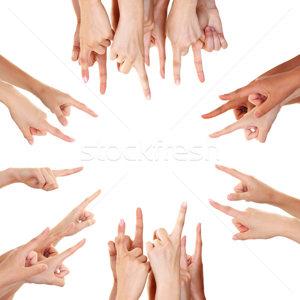 Hands showing product isolated Stock photo © leventegyori