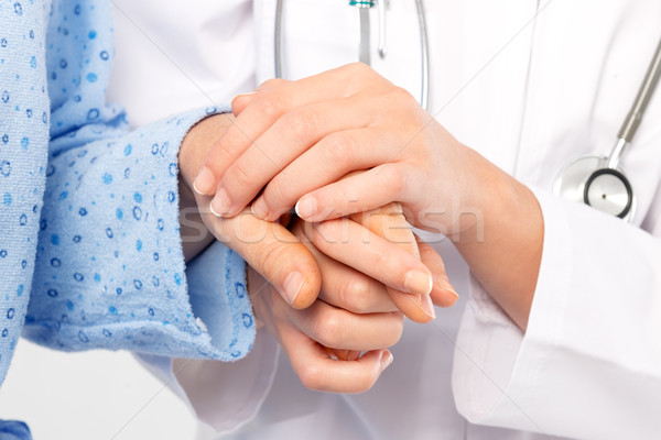 Senior Hände Krankenhaus Bett ältere weiblichen Stock foto © leventegyori
