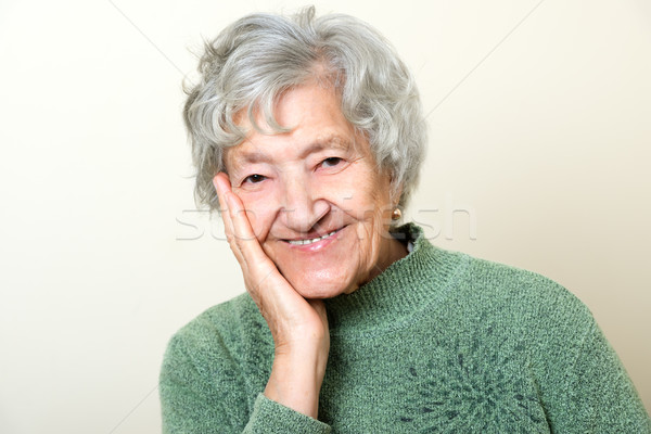 Cute senior lady portrait Stock photo © leventegyori