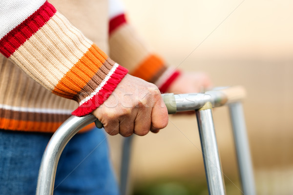 Senior woman using a walker Stock photo © leventegyori
