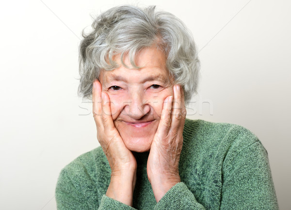 Happy senior portrait grandmother Stock photo © leventegyori